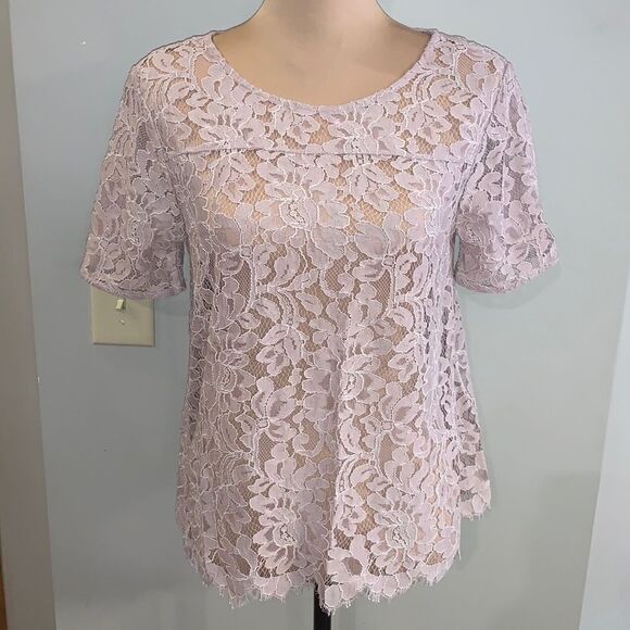 (3/$15) LOFT lace shirt size small - Picture 1 of 10